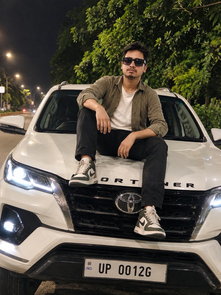 Manish Kumar with Fortuner Car